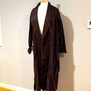 Embassy Men's Paisley Print 100% Combed Cotton Lightweight Bath Robe Size L